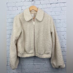 Lauren Conrad Check Me Out Cream Ivory Teddy Bear Jacket Women’s Size Medium